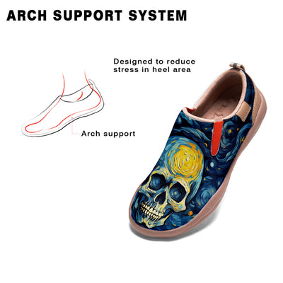 Starry Night Skull Slip On