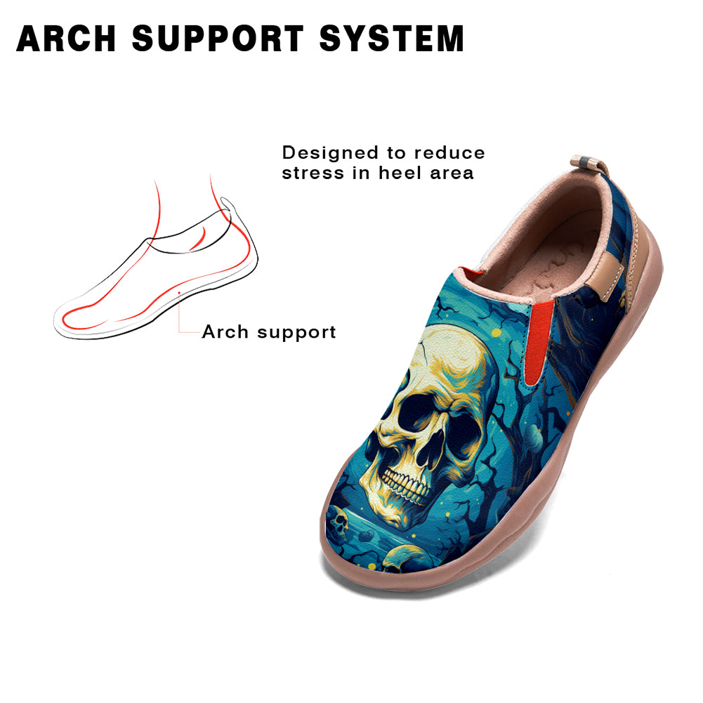 Blue Skull Slip On