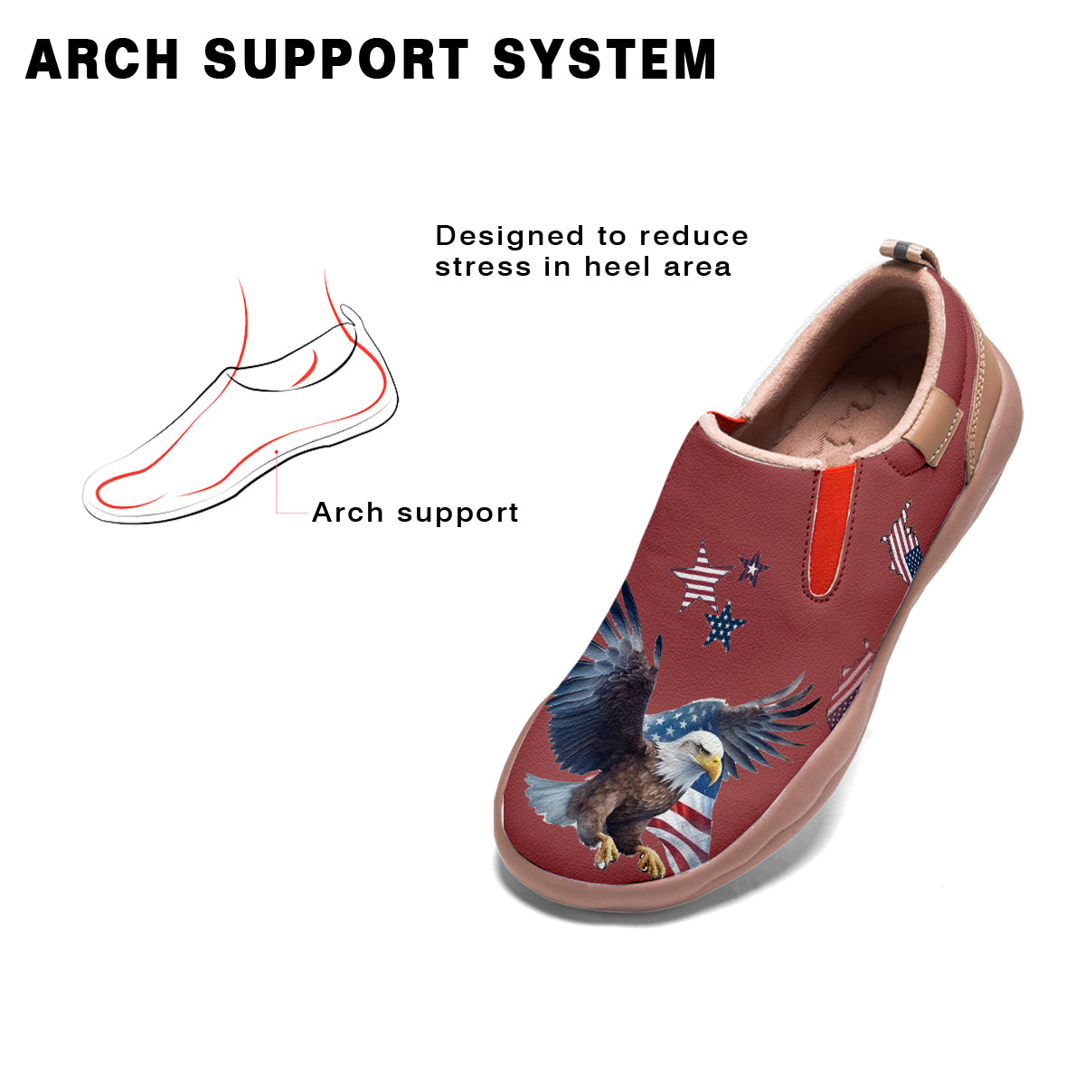 American Flag Eagle Slip On