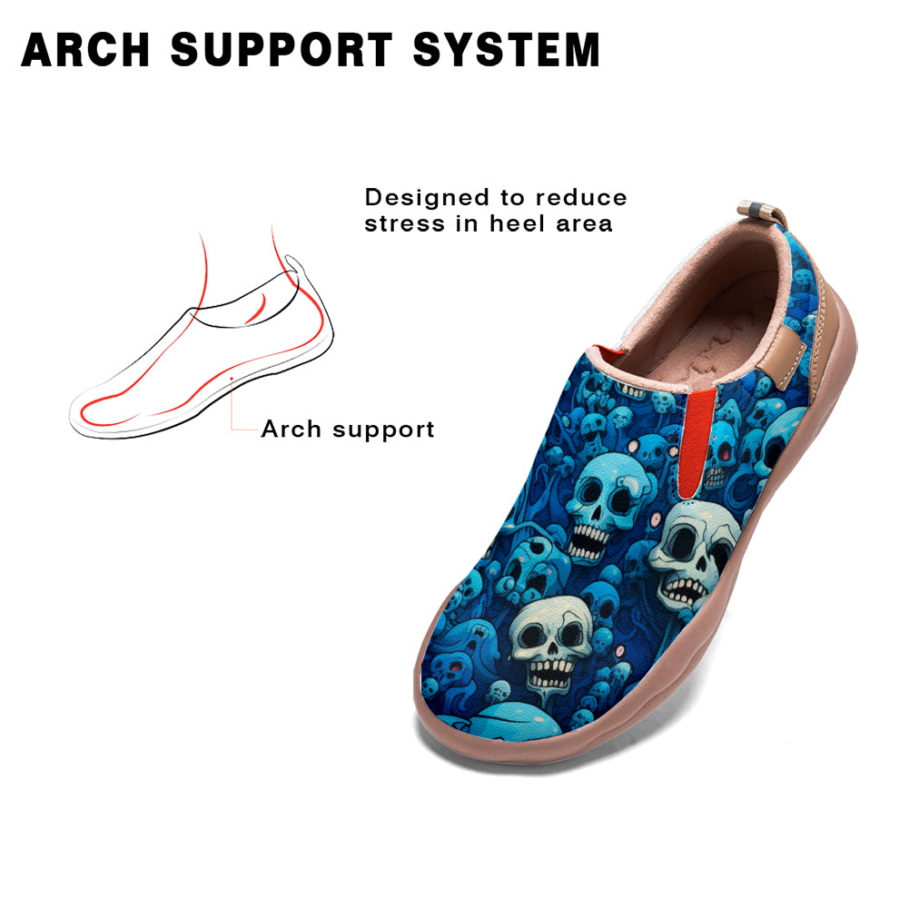 Blue Skull Slip On