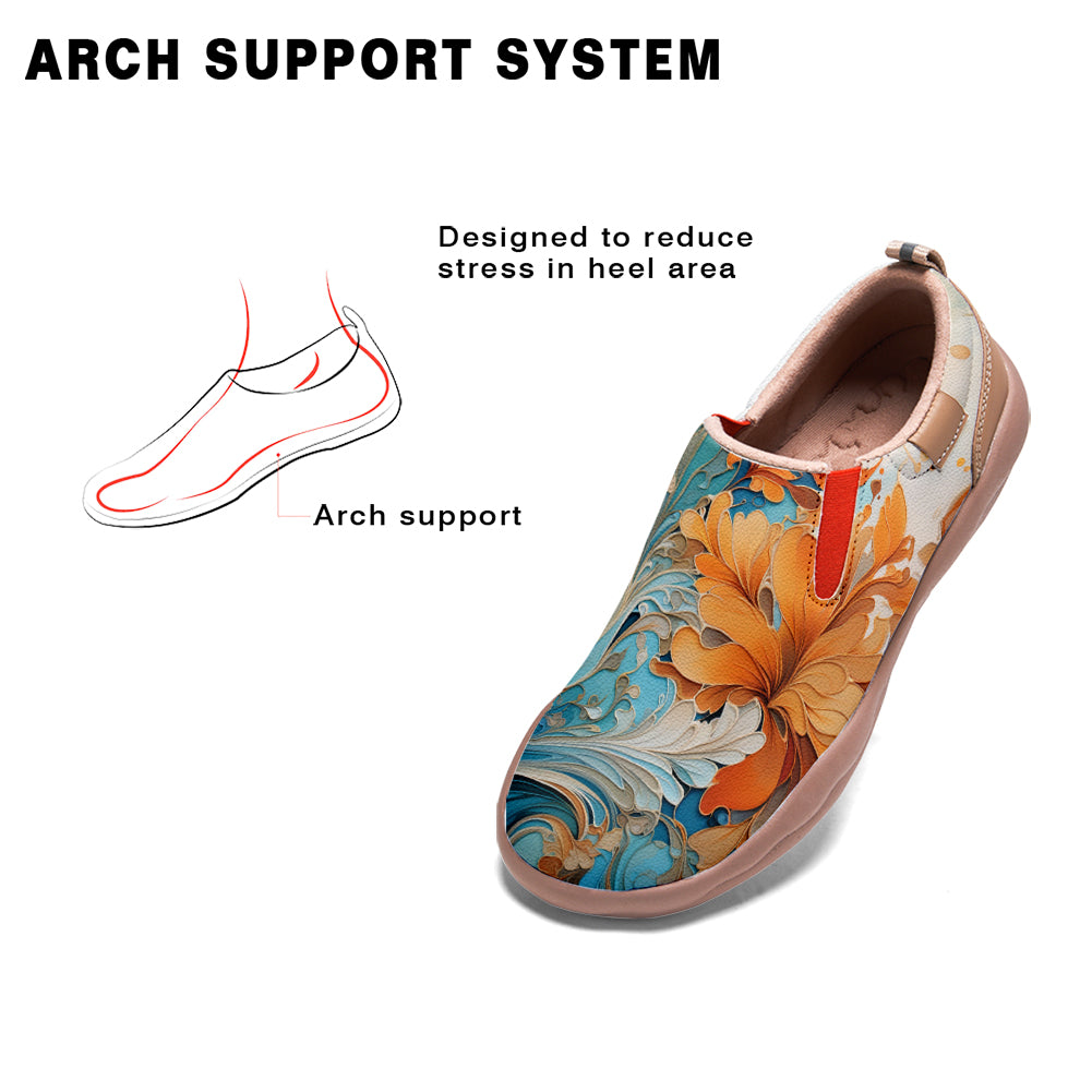 Hand Drawn Style Floral Slip On