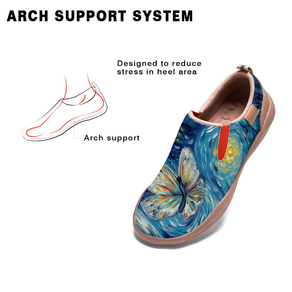 Starry Night Butterfly Slip On