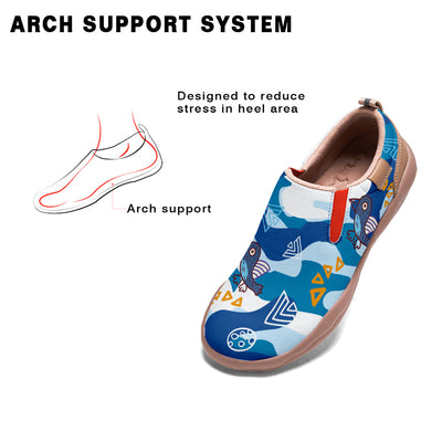 Blue Camouflage Bird Slip On