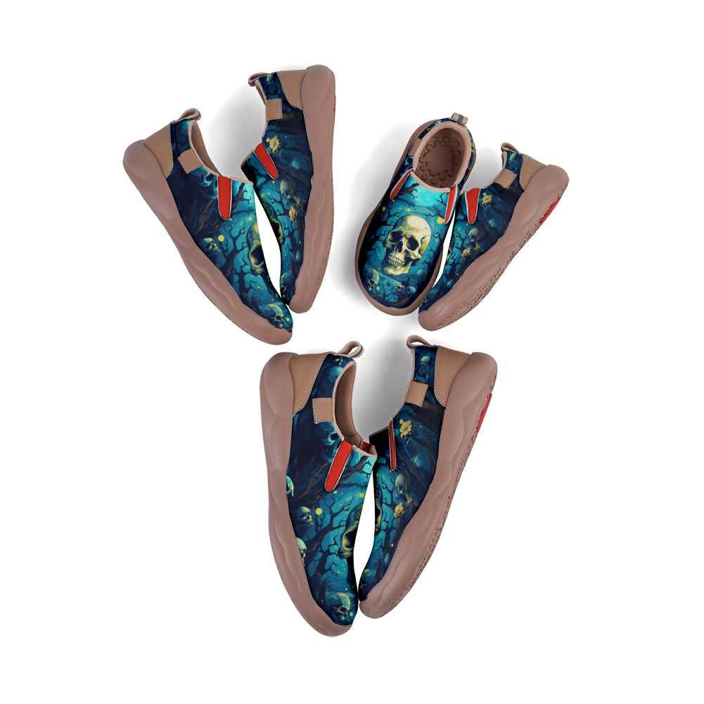 Blue Skull Kids Slip On