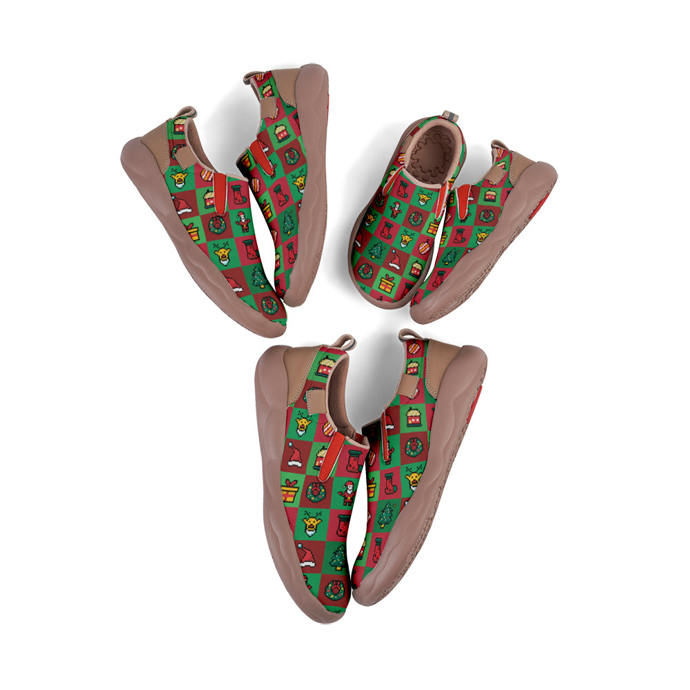 Pixel Christmas Kids Slip On