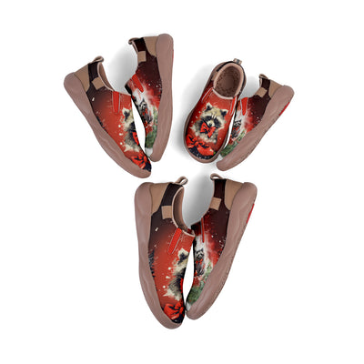 Christmas Raccoon Kids Slip On