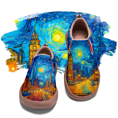 Starry Night Chicago City Slip On