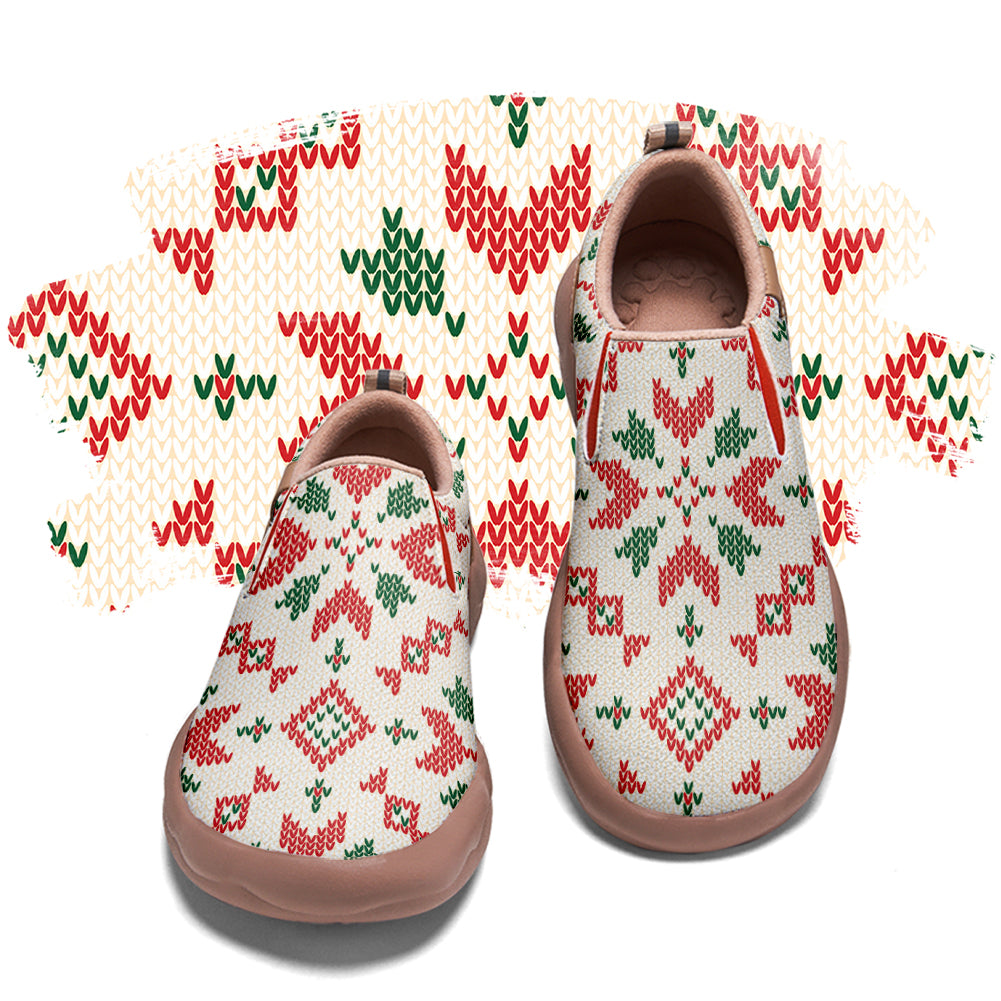 Pixel Christmas Snowflake Slip On