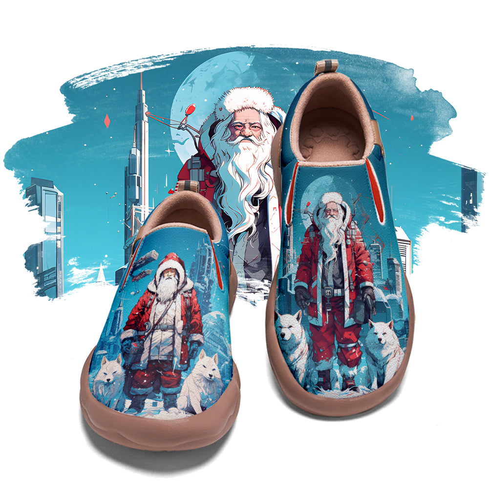 Cyberpunk Style Santa Claus Kids Slip On