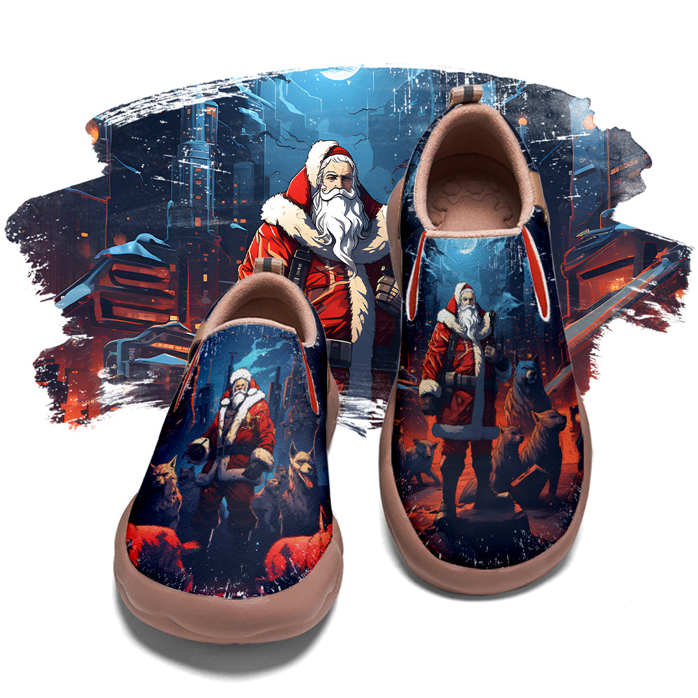 Cyberpunk Style Santa Claus Kids Slip On