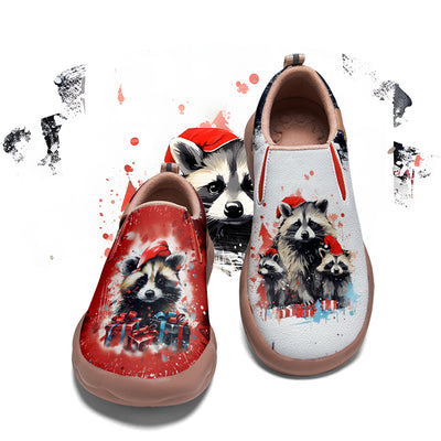 Christmas Raccoon Kids Slip On