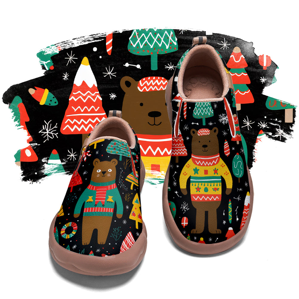 Christmas Bear Kids Slip On