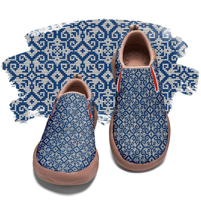 Pixel Christmas Snowflake Kids Slip On