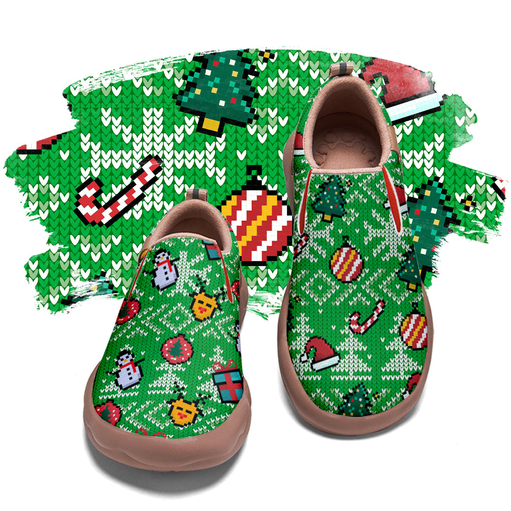 Pixel Christmas Snowman Slip On