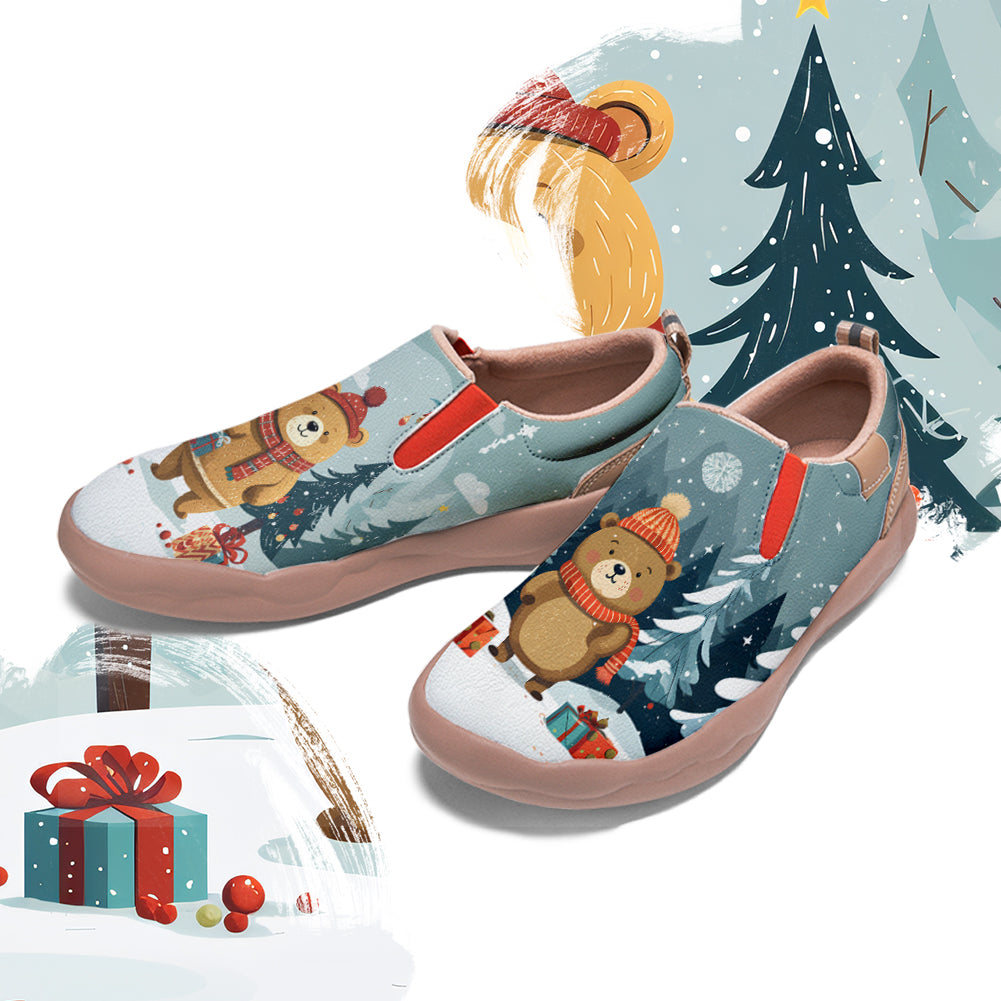 Christmas Bear Kids Slip On