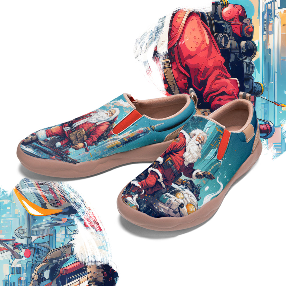 Cyberpunk Style Santa Claus Kids Slip On