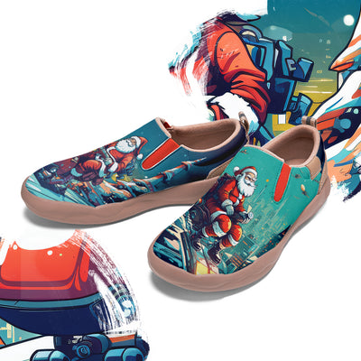 Cyberpunk Style Santa Claus Kids Slip On