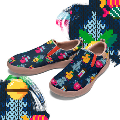 Pixel Christmas Kids Slip On