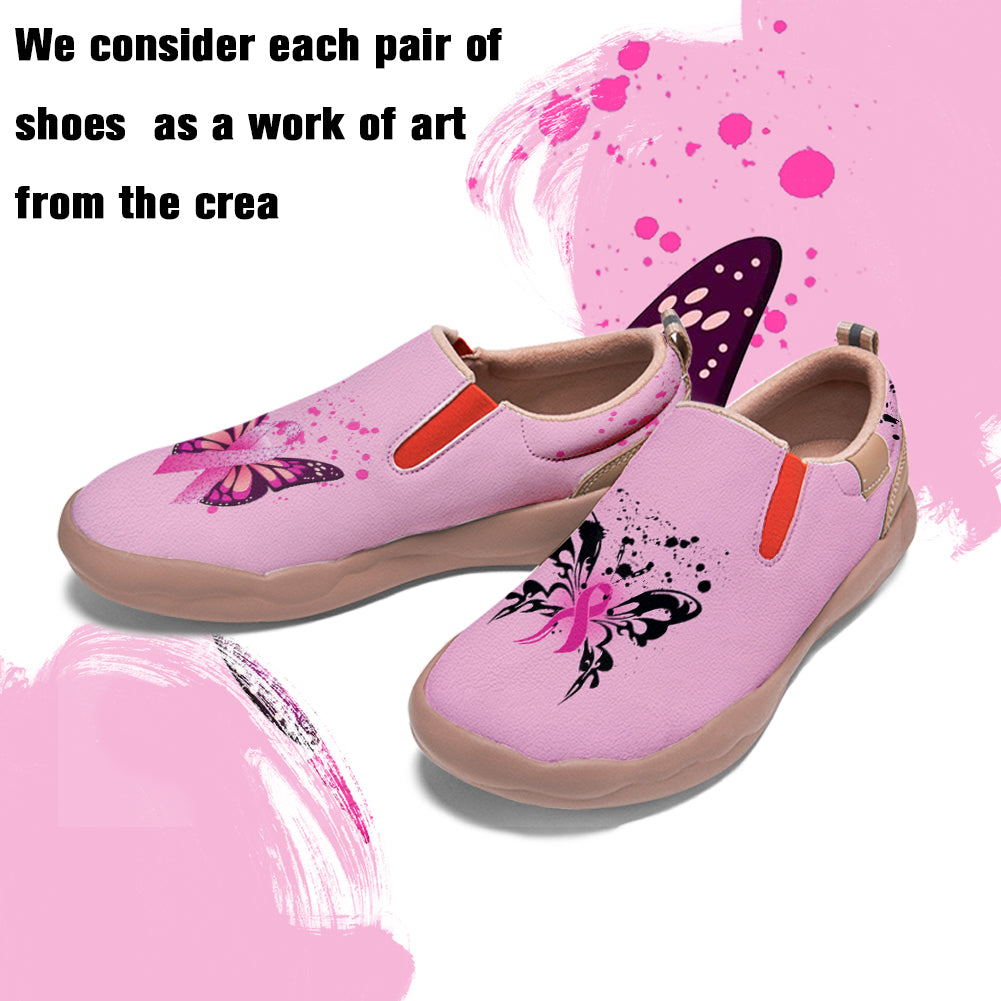 Butterfly Breast Cancer Slip On