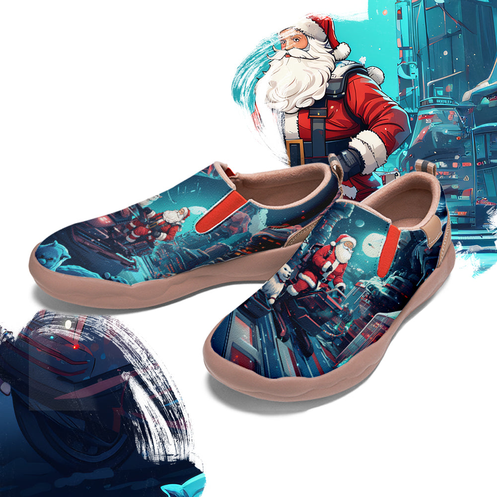 Cyberpunk Style Santa Claus Kids Slip On