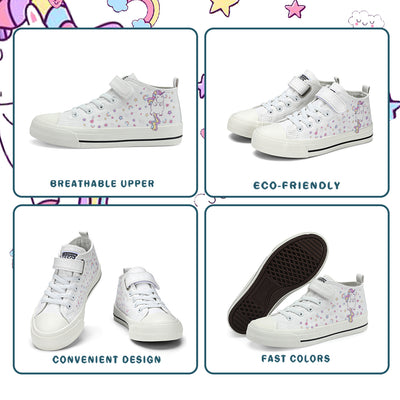 Unicorn Kids High Top Canvas Shoes