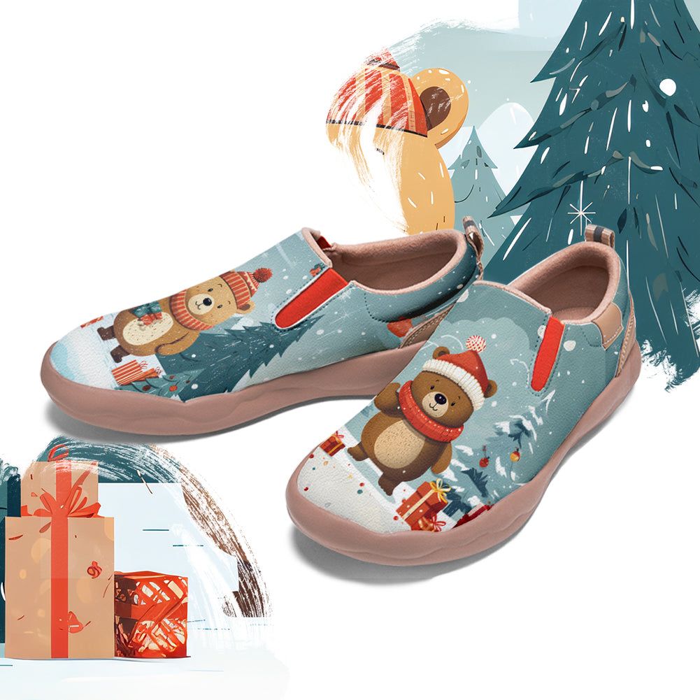 Christmas Bear Kids Slip On