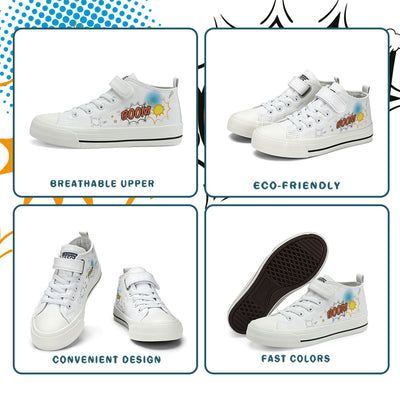 Pop Art Kids High Top Canvas Shoes