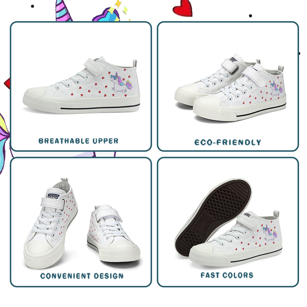 Unicorn Kids High Top Canvas Shoes