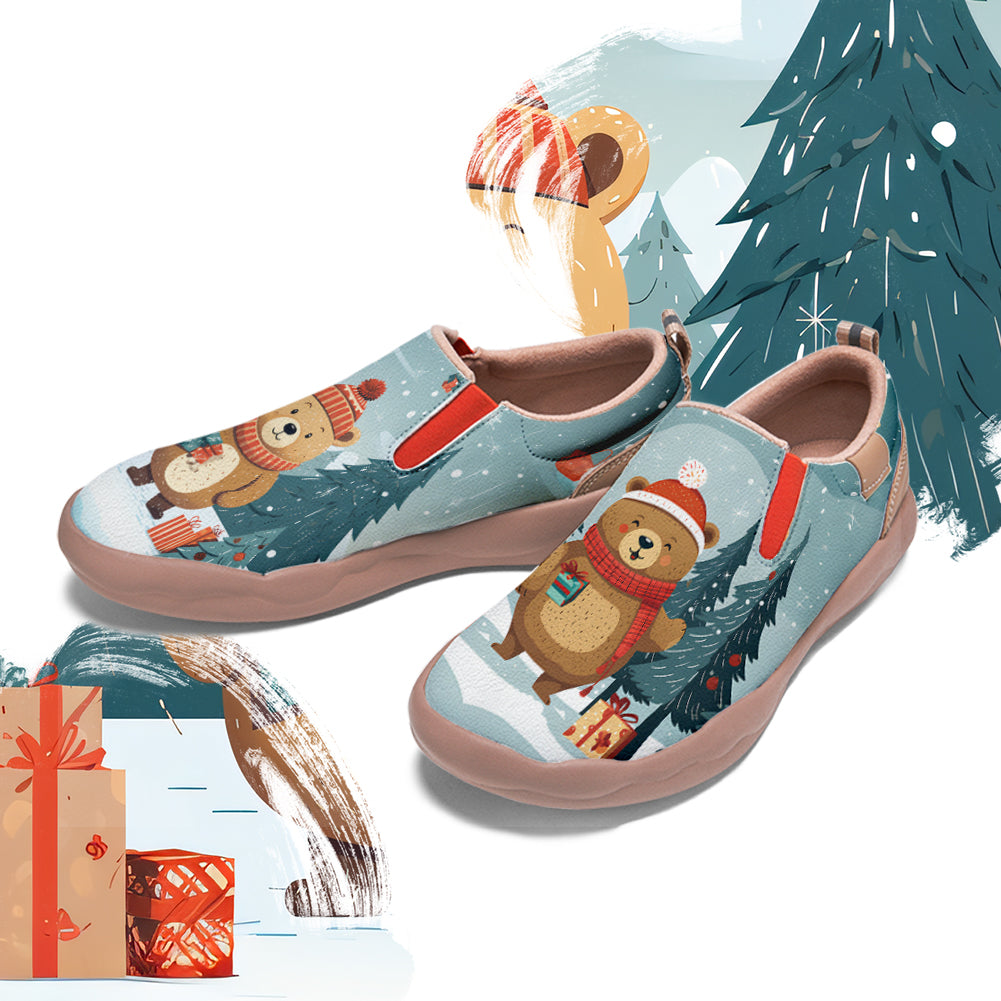 Christmas Bear Kids Slip On