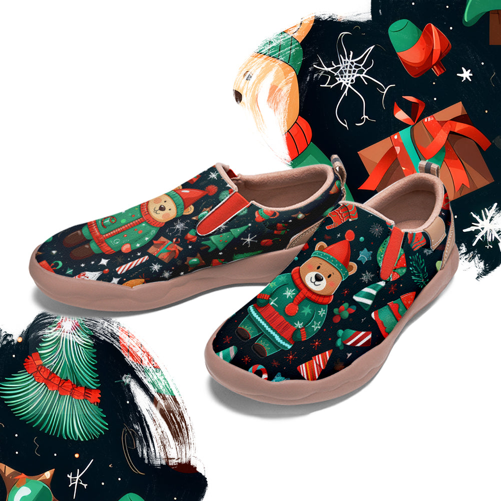 Christmas Bear Kids Slip On