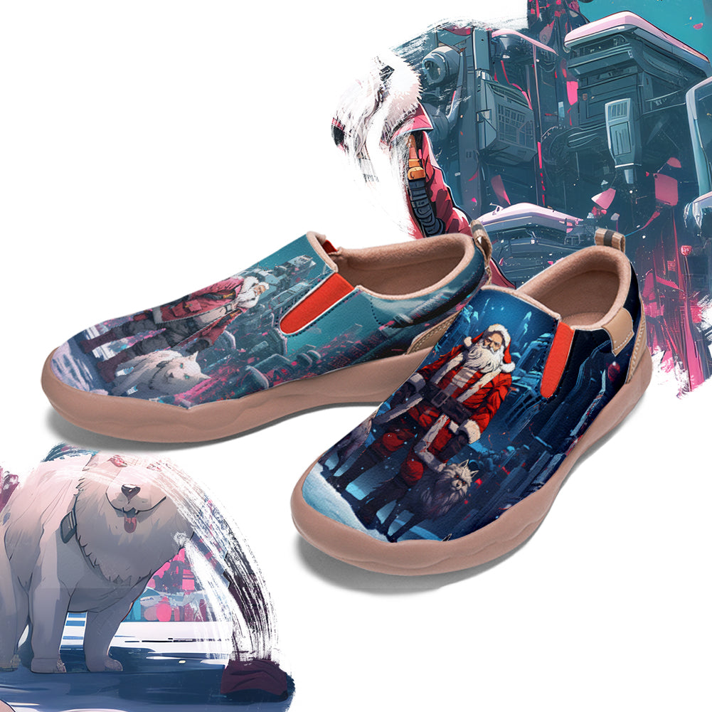 Cyberpunk Style Santa Claus Kids Slip On