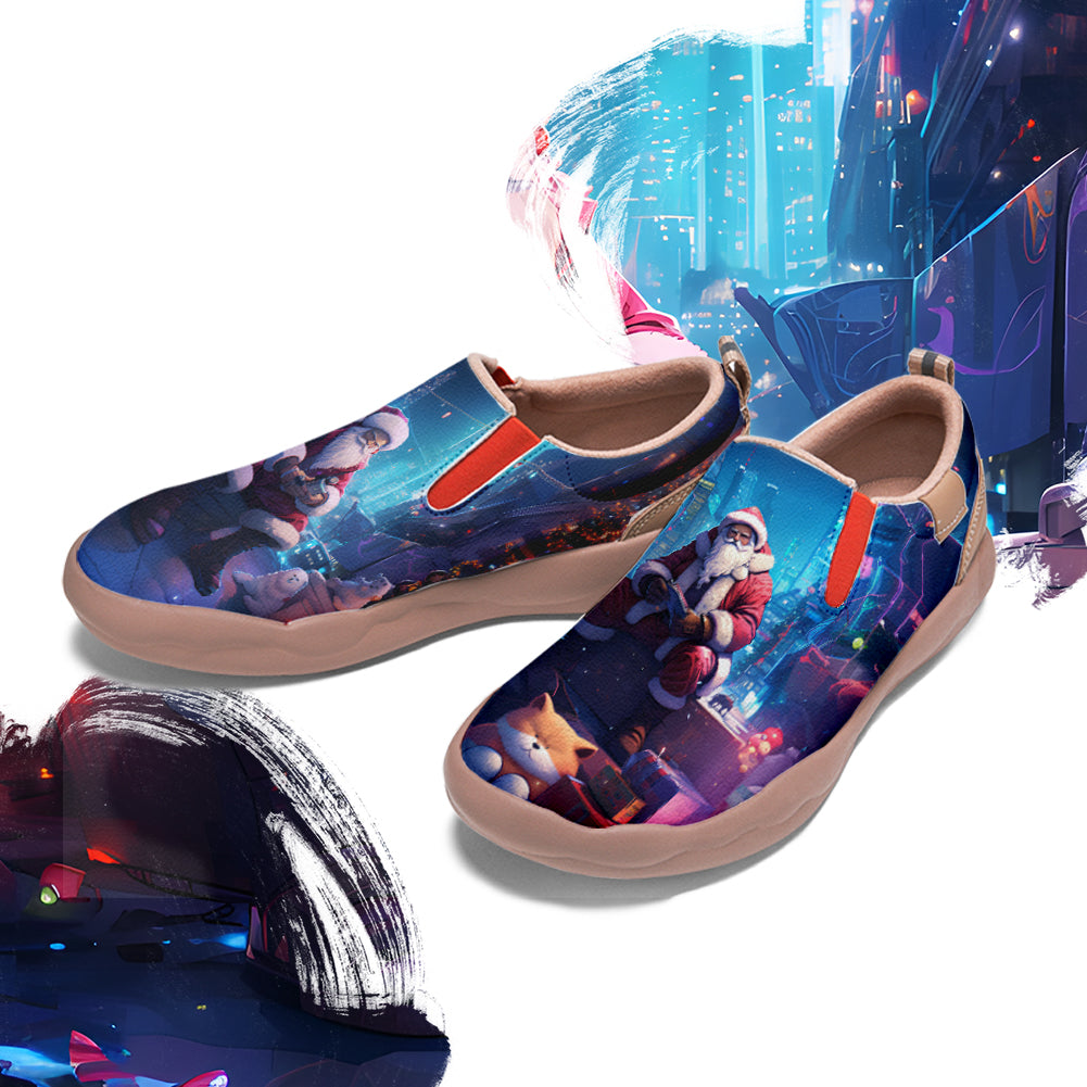 Cyberpunk Style Santa Claus Kids Slip On