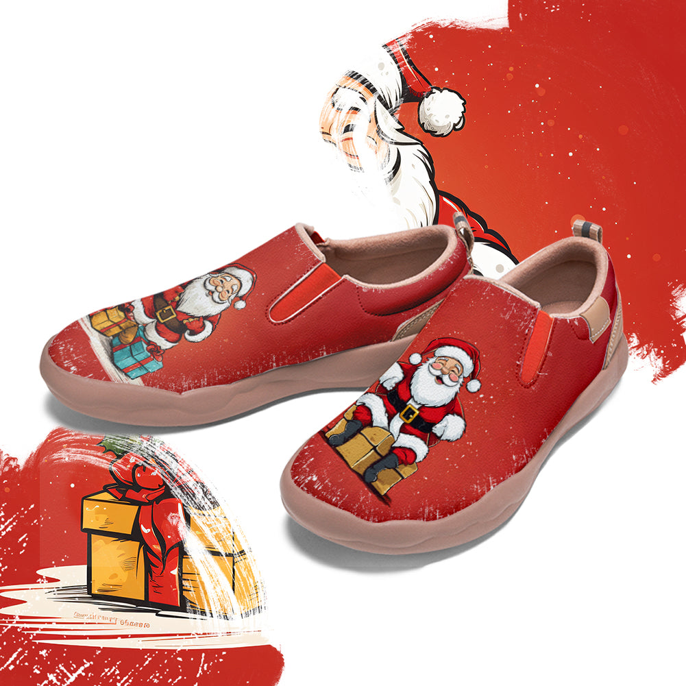 Cartoon Santa Claus Kids Slip On