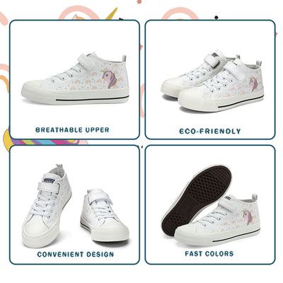 Unicorn Kids High Top Canvas Shoes