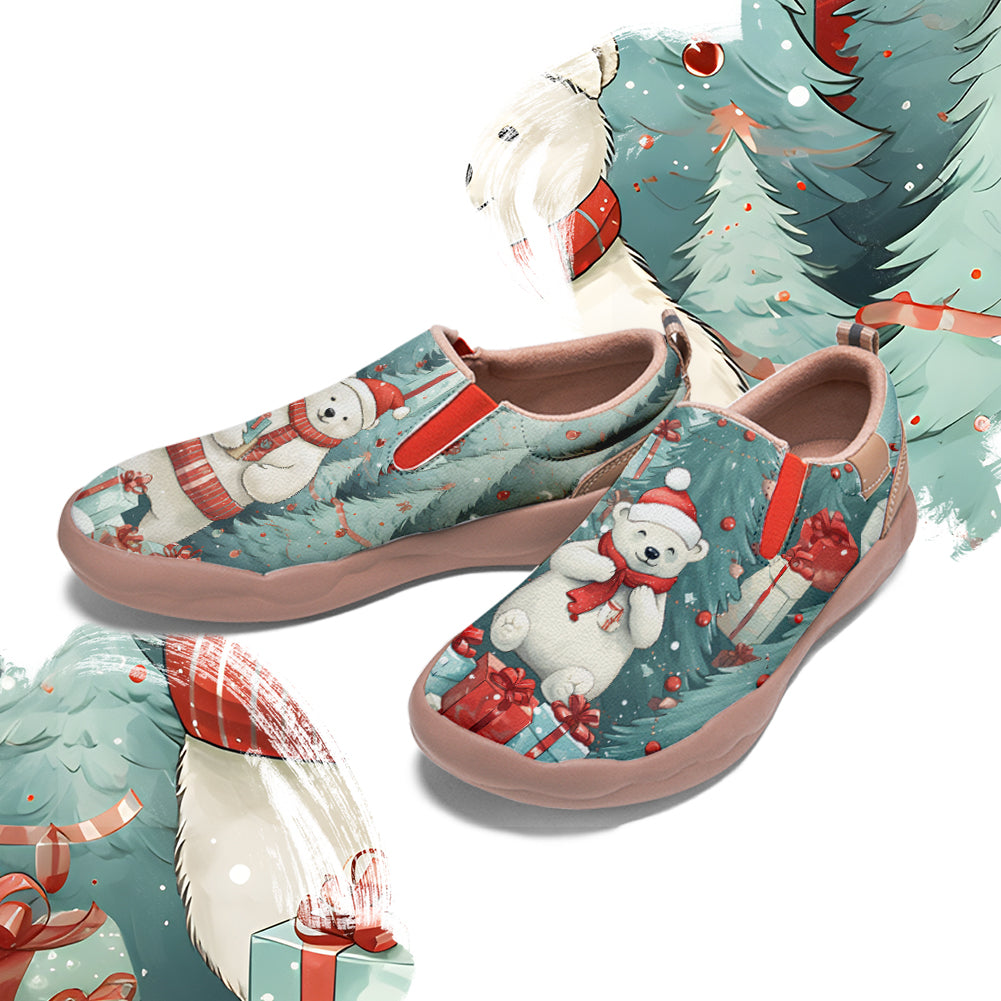 Christmas Polar Bear Kids Slip On