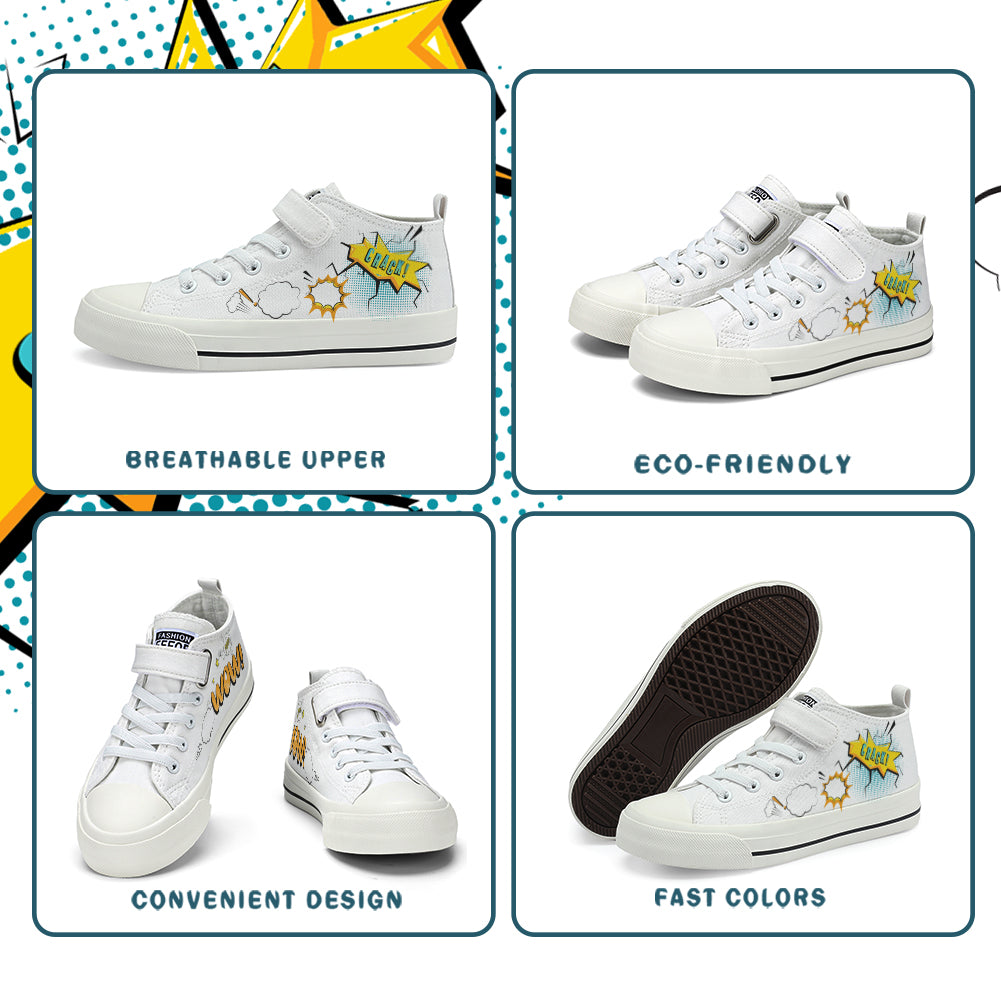 Pop Art Kids High Top Canvas Shoes