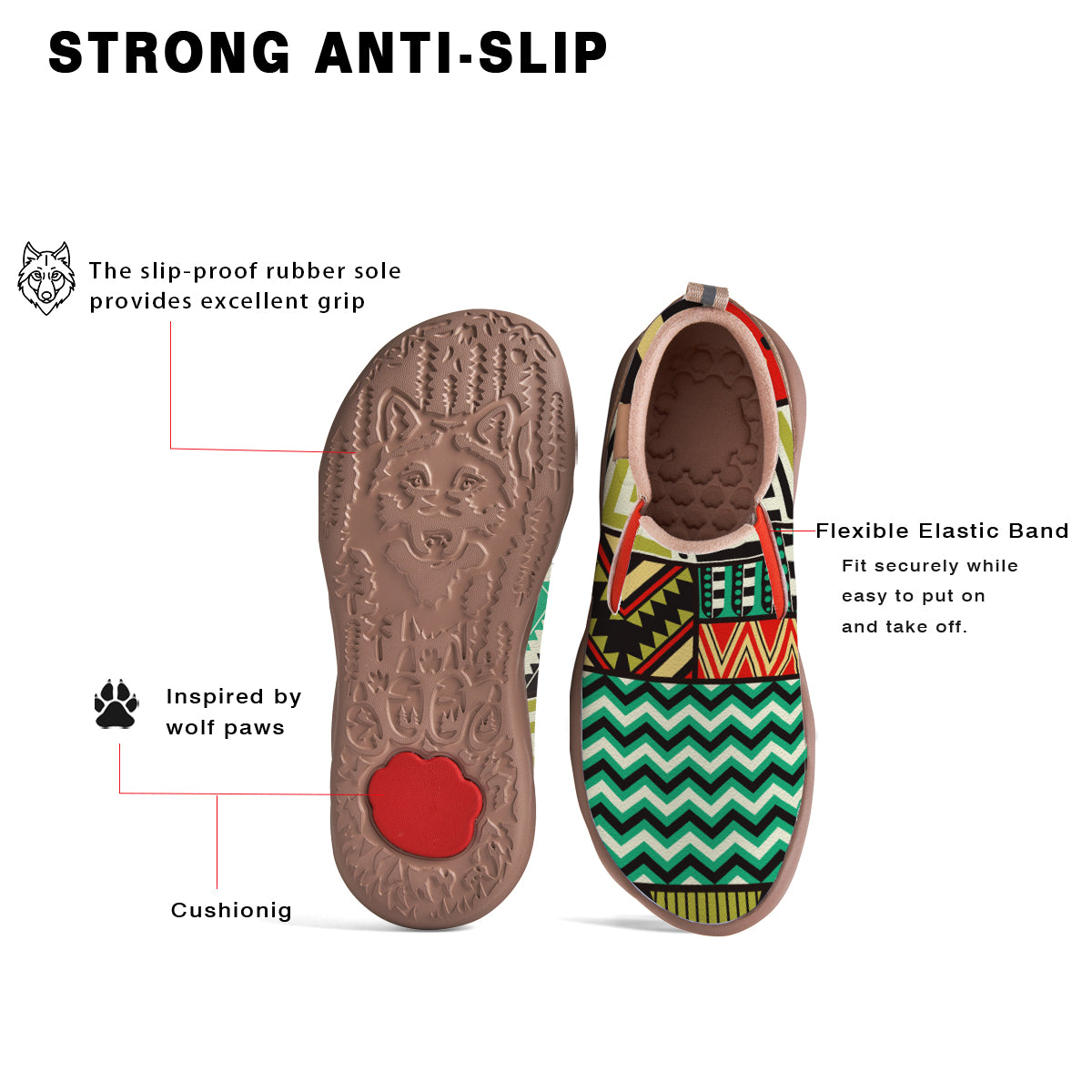 African Tribal Pattern Patchwork Slip On