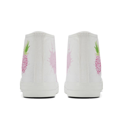 Heart Pineapple High Top Canvas Shoes