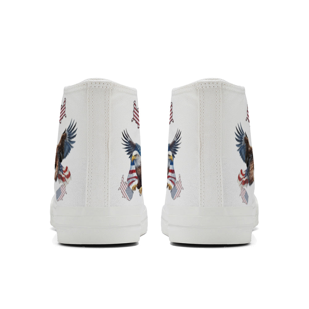 American Flag Eagle High Top Canvas Shoes