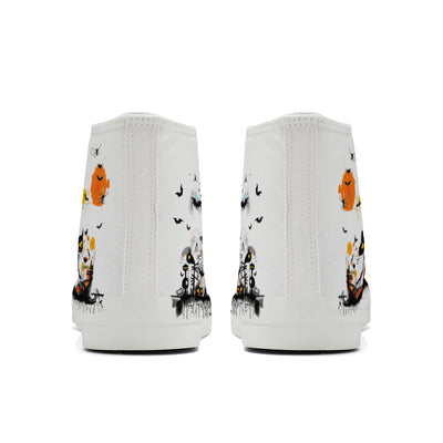 Halloween Basquiat High Top Canvas Shoes