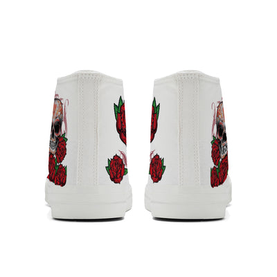 Rose Gothic Skull High Top Canvas Shoes