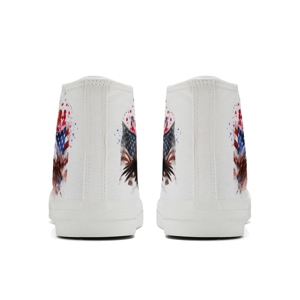 American Flag Eagle High Top Canvas Shoes