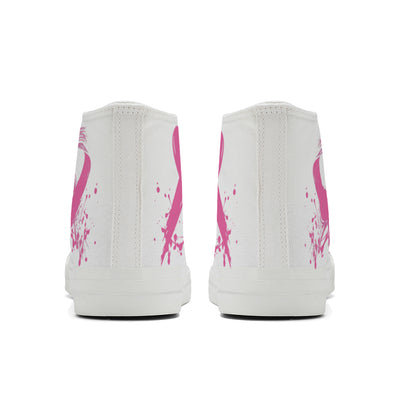 Breast Cancer High Top Canvas Shoes