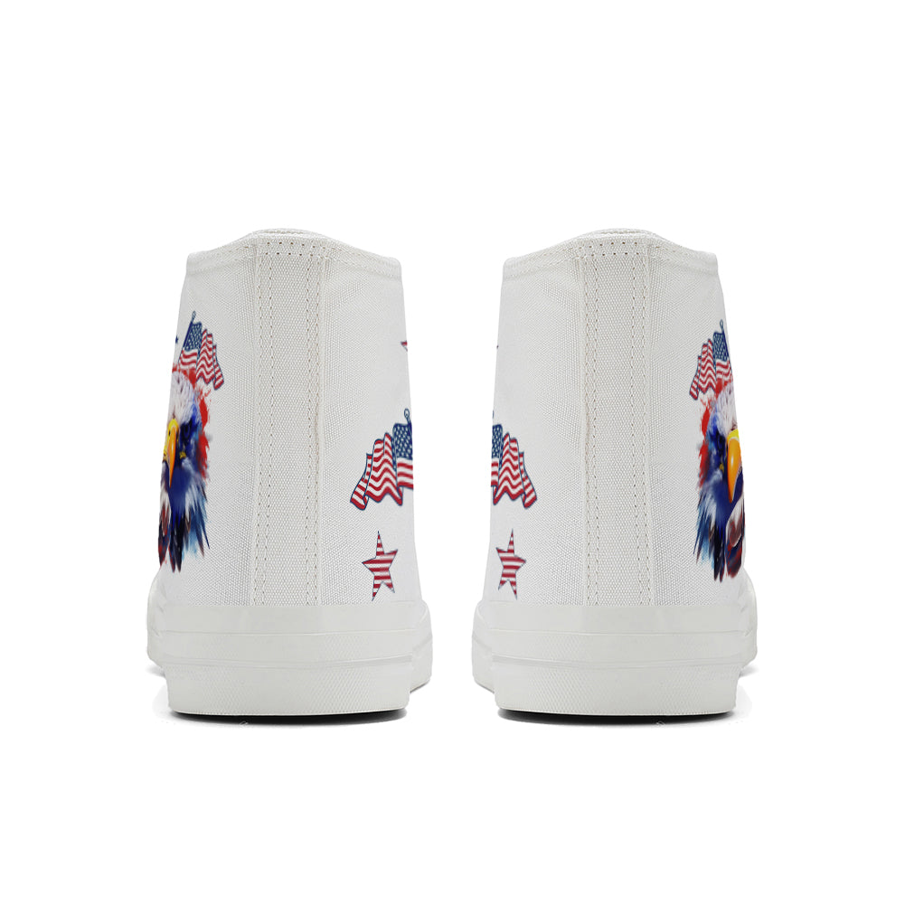 American Flag Eagle High Top Canvas Shoes