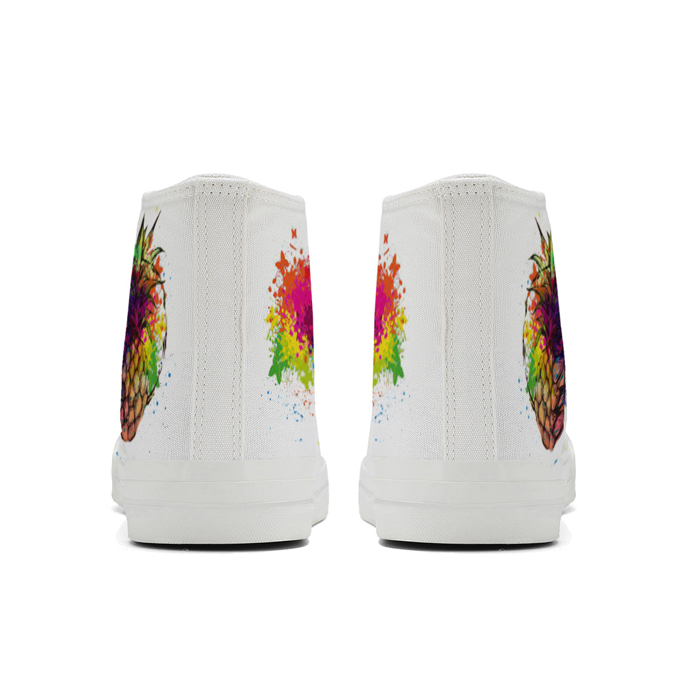 Splatter Pineapple High Top Canvas Shoes