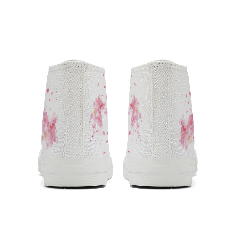 Cherry Blossoms High Top Canvas Shoes