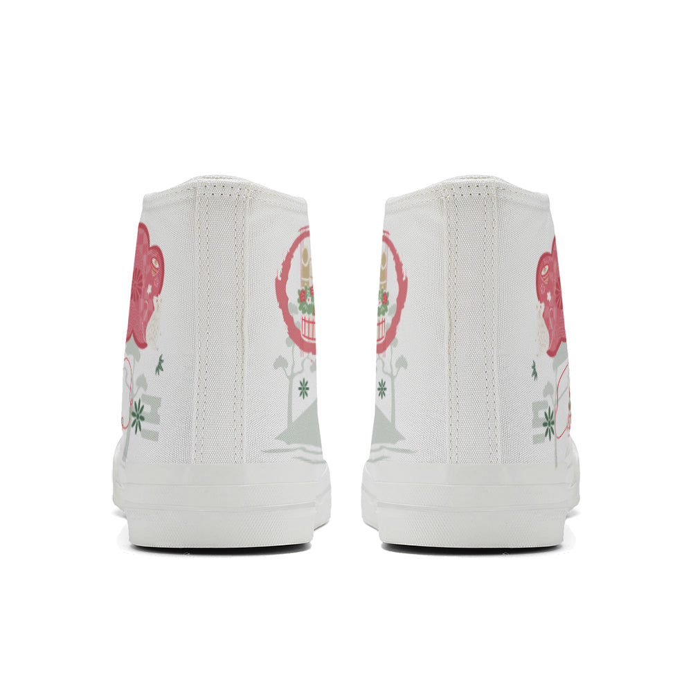 Cherry Blossoms High Top Canvas Shoes