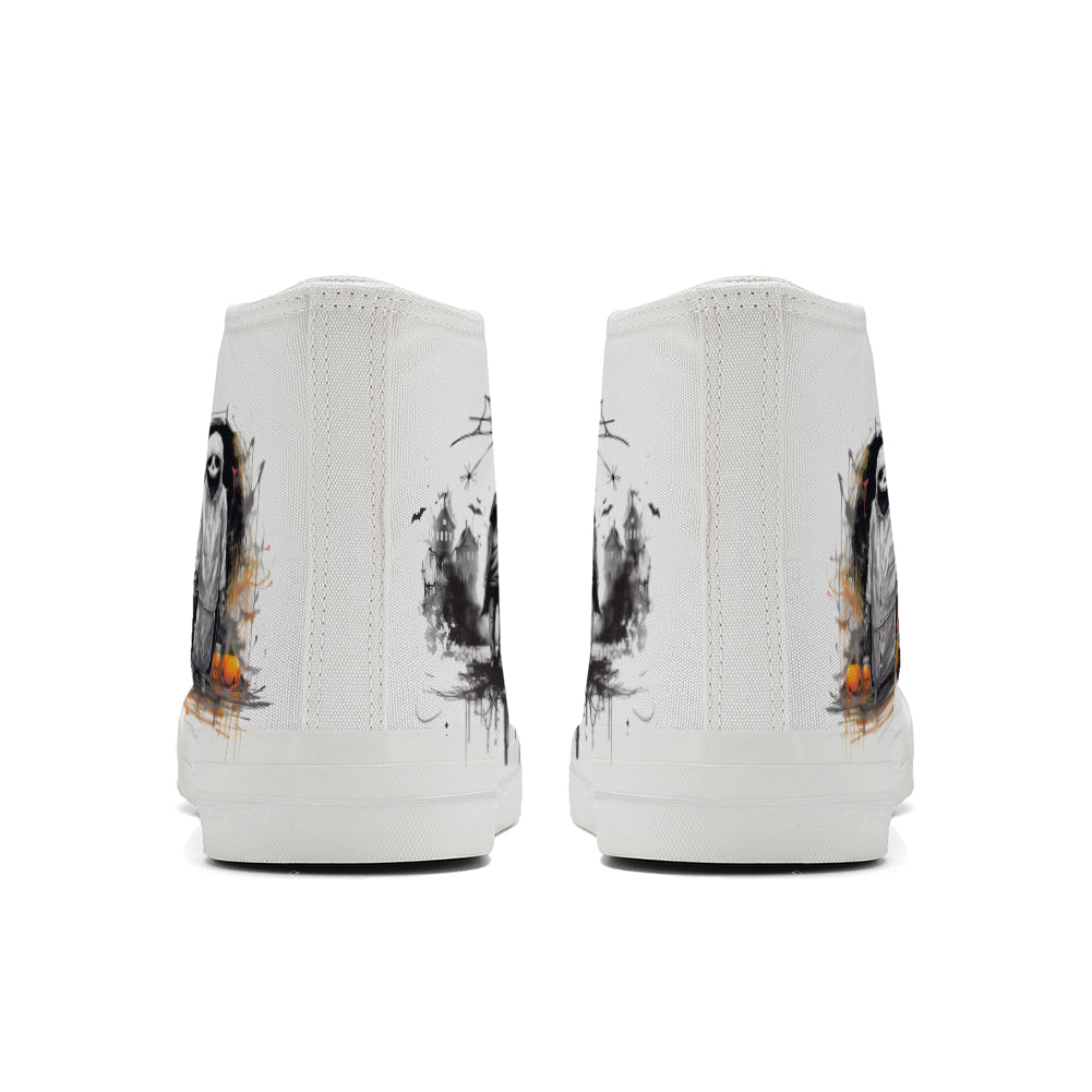 Halloween Skull High Top Canvas Shoes