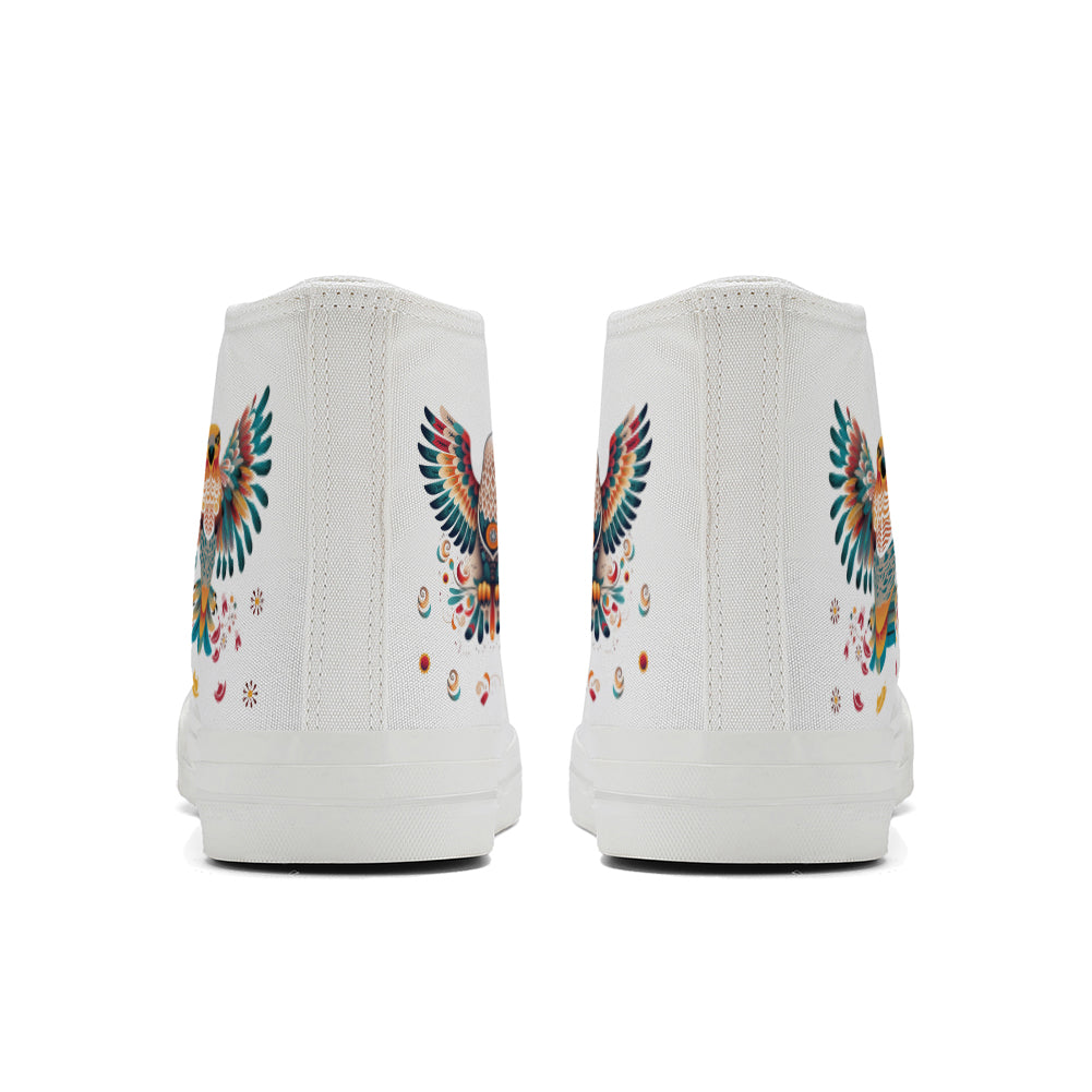 Floral Eagle High Top Canvas Shoes