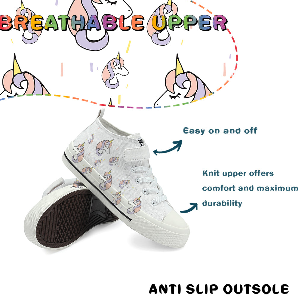 Unicorn Kids High Top Canvas Shoes